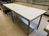 Stainless Table W/plastic Top 8ft X 2-1/2ft