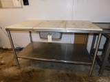 Stainless Table W/ Plastic Top 60'' X 30''