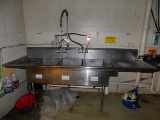 Stainless 3-bay Sink 9ft X 32''