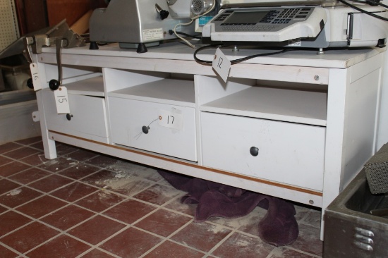 Wood bench with drawers