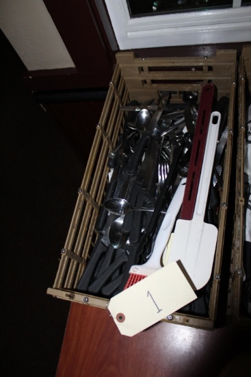 Crate of Steak knives & flatware