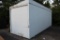 Storage Container Old Box truck box with slanted roof for storage garage door on one end