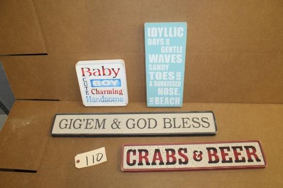 Wooden Signs 4 units