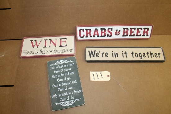 Wooden Signs 4 units