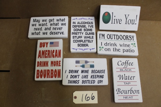 Wooden Signs 7 units alcohol signs