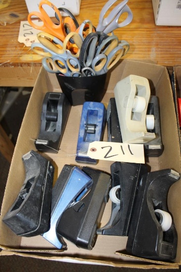 Tape dispensers and sissors