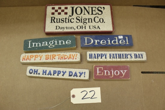 Wooden Signs 7 units Happy Birthday