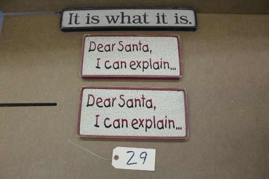 Wooden Signs 3X the bid Dear santa