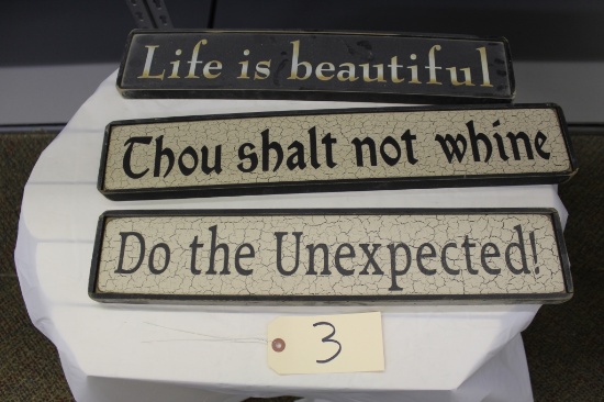 Wooden Signs 3X the bid life is beautiful