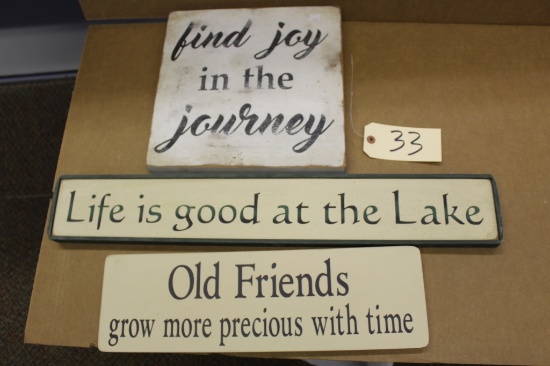 Wooden Signs 3X the bid Journey