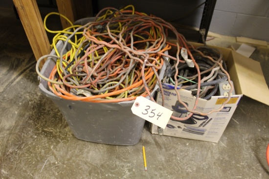 Extension Cords Two totes of cords and wire