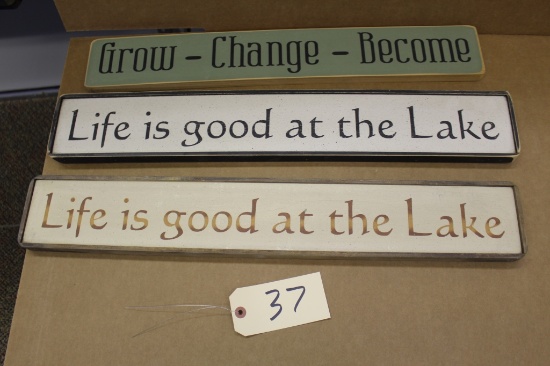 Wooden Signs 3X the bid Life is good