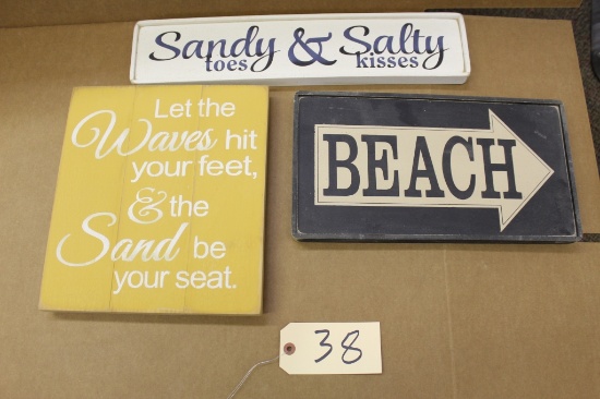 Wooden Signs 3X the bid Beach