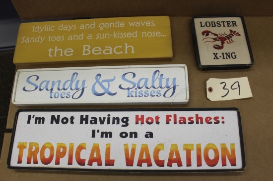 Wooden Signs 4X the bid lobster