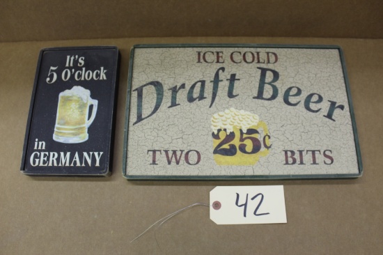 Wooden Signs 2X the bid beer