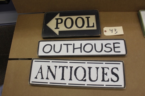 Wooden Signs 3X the bid Pool