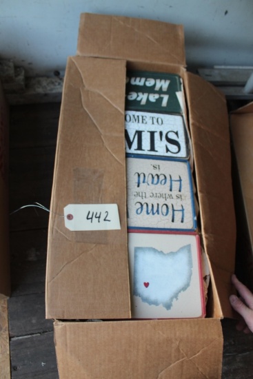 Box of Wooden Signs