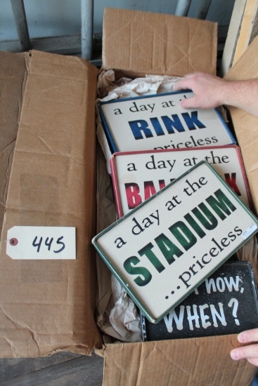 Box of Wooden Signs