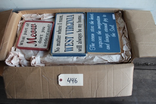 Box of Wooden Signs