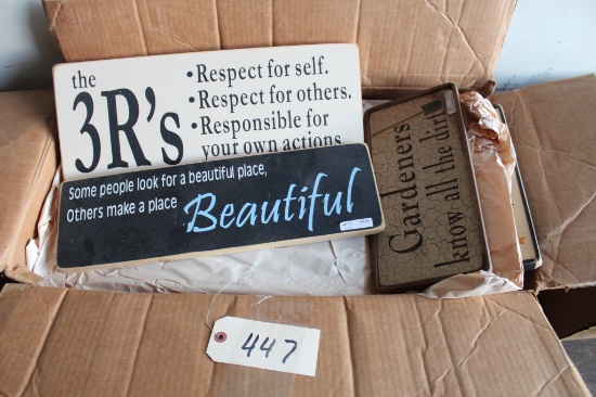 Box of Wooden Signs
