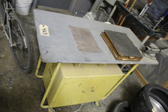 Work Bench on castors w/ Vise