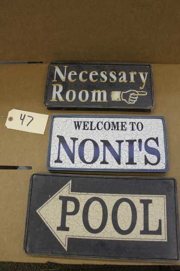 Wooden Signs 3X the bid Room