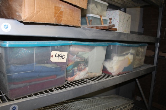 4 bins of linens