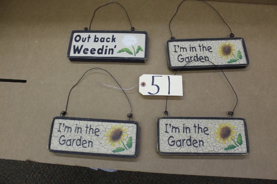 Wooden Signs 4X the bid garden