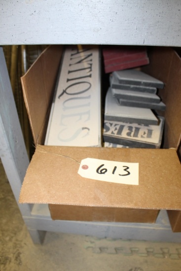 Box of Wooden Signs