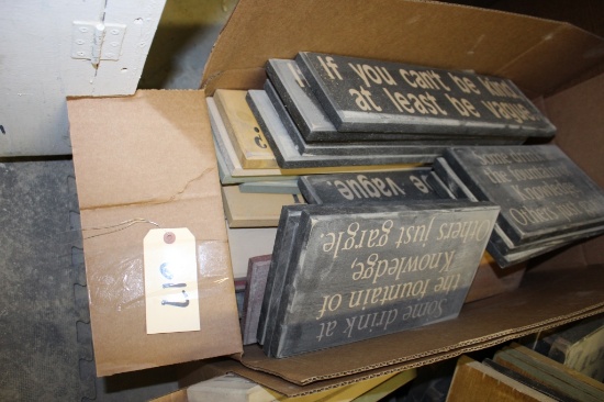 Box of Wooden Signs