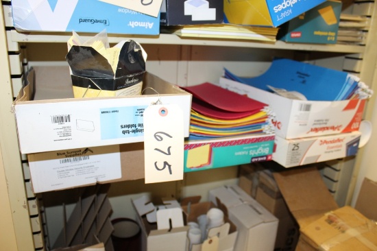 Shelf of office supplies