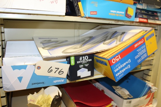 Shelf of office supplies