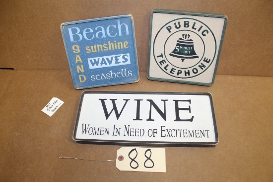 Wooden Signs 3 units