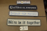 Wooden Signs 4 units in it together