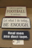 Wooden Signs 3X the bid Duct tape