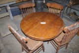 Oak Table & 4 Chairs extra leaf for table