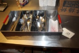 Stainless Flatware Bin w/ flatware