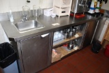 Stainless Table w/ sink 3 door storage below 95 X 24 X 36