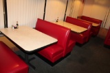 Restaurant Booths & Tables 3X the bid 3 tables 2 single side seats 2 double side seats