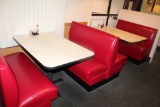 Restaurant Booths & Tables 2X the bid 2 Tables 2 Single Side seats 1 double side seat