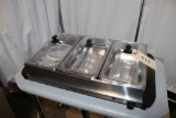 Elite Gourmet Stainless Buffet Server 3 bin unit Model EWM-6171