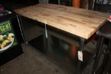 Boos Lock Maple Top Table Stainless shelf underneath 60 X 30 X 35