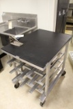 Can Rack on Castors W/ Opener Edlund Can Opener