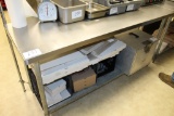 Stainless Table 72 X 24 X 35 Shelf & Receipt holder