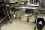 Stainless Table on Castors 48 X 23 X 39