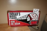 Indians Pizza Sign Clock