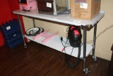 Hally Stainless Table on Castors 72 X 24 Nice Unit