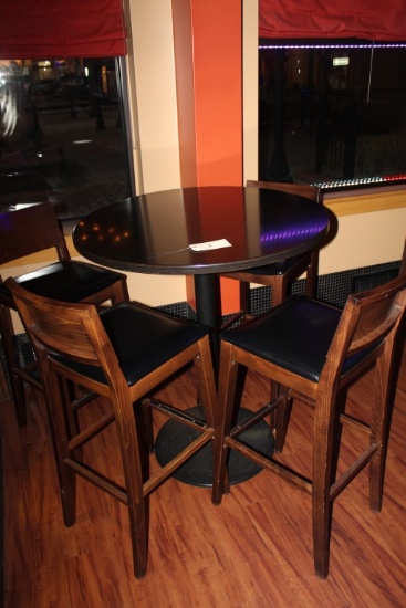 High Top Round Table & 4 Chairs