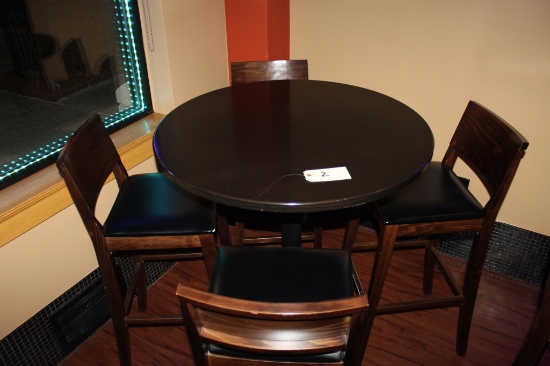 High Top Round Table & 4 Chairs
