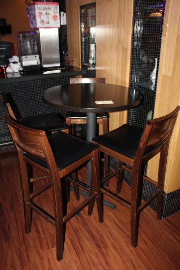 High Top Round Table & 4 Chairs